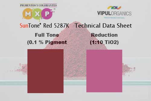 Pigmento Rojo 57:1 SunTone Red 5287K (CAS 5281-04-9) tono rojo azulado para plásticos | MXP